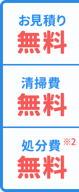 お見積り、清掃費、処分費は無料です。ガラスの種類や枚数によって有料になる場合があります。